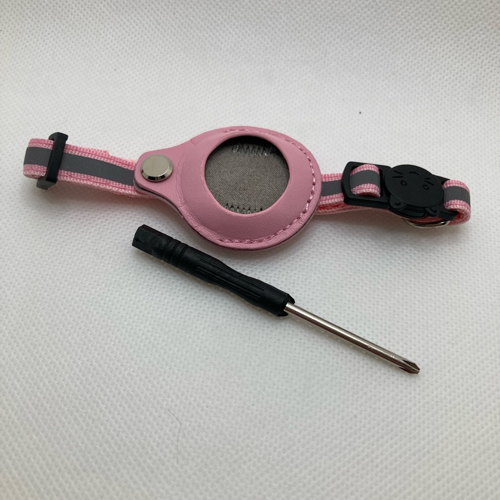 Pink AirTag cat collar